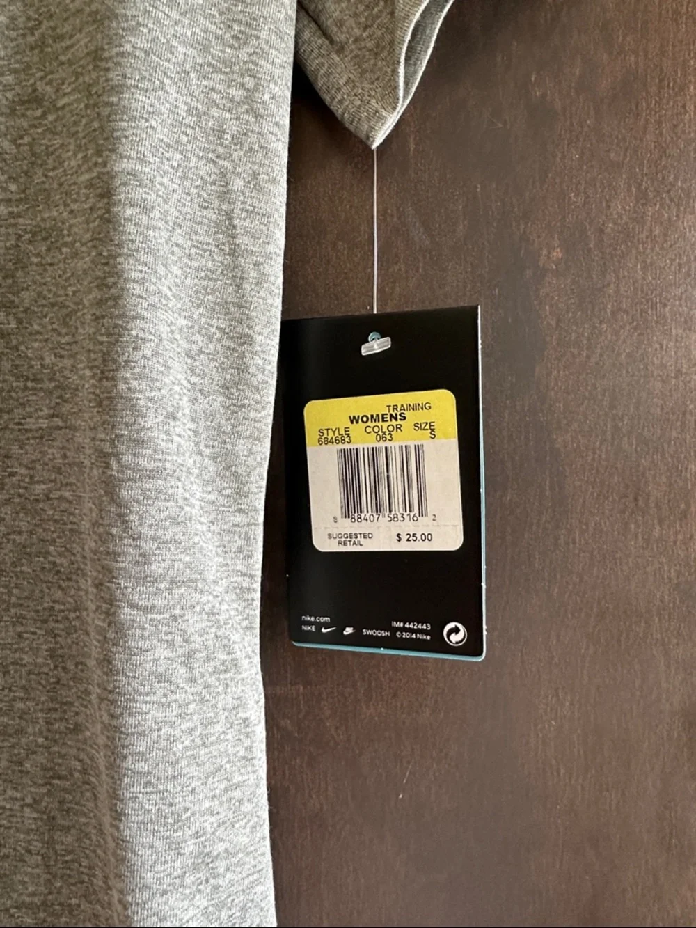 Nike Women’s Heather Gray V-Neck Dri-FIT Tee - Picture 2 of 4
